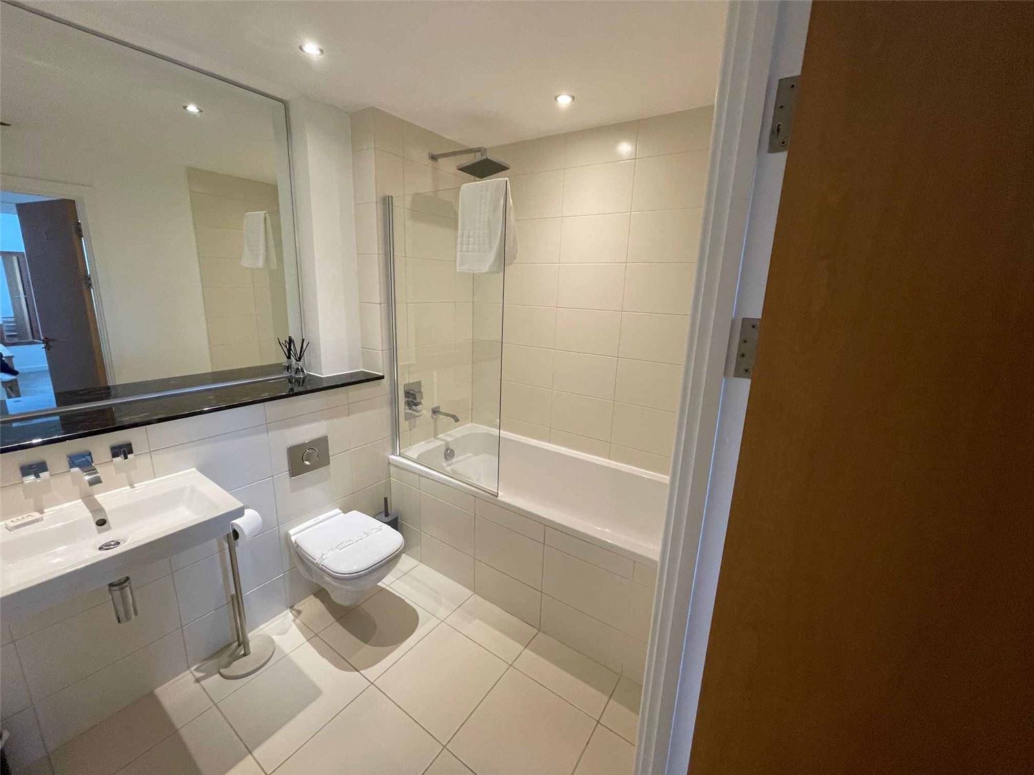 Modern Family Bathroom with shower in this stylish self catering apartment 