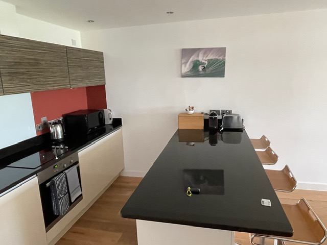 modern self catering open plan kitchen, dining rooom and lounge